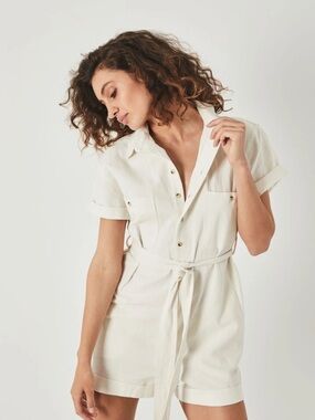 ROLLA'S Horizon Playsuit Short-Sleeve Tie-Waist Utility Romper